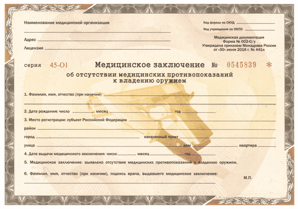 Справка на оружие Справка на оружие